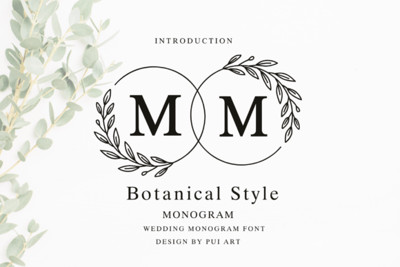 Botanical Style Monogram: A Serif Font for Editorial Elegance