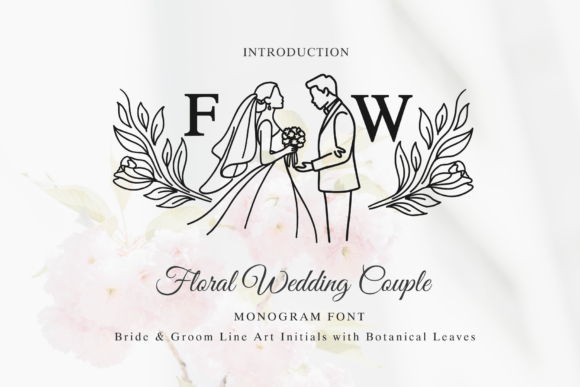 Floral Wedding Couple: A Font for Editorial Elegance