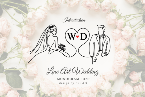 Line Art Wedding Monogram