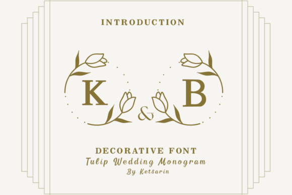 Tulip Wedding Monogram: A Decorative Font for Web Design