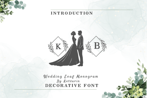 Wedding Leaf Monogram: A Decorative Font for Creative Branding