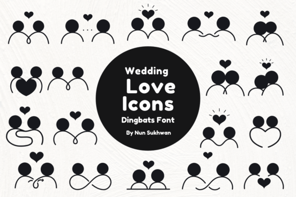 Wedding Love Icons: A Font for Heartfelt Design